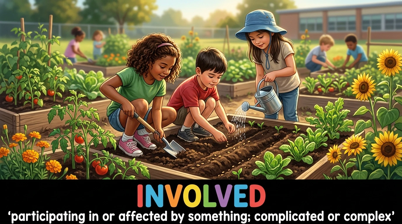 English Illustration for involved